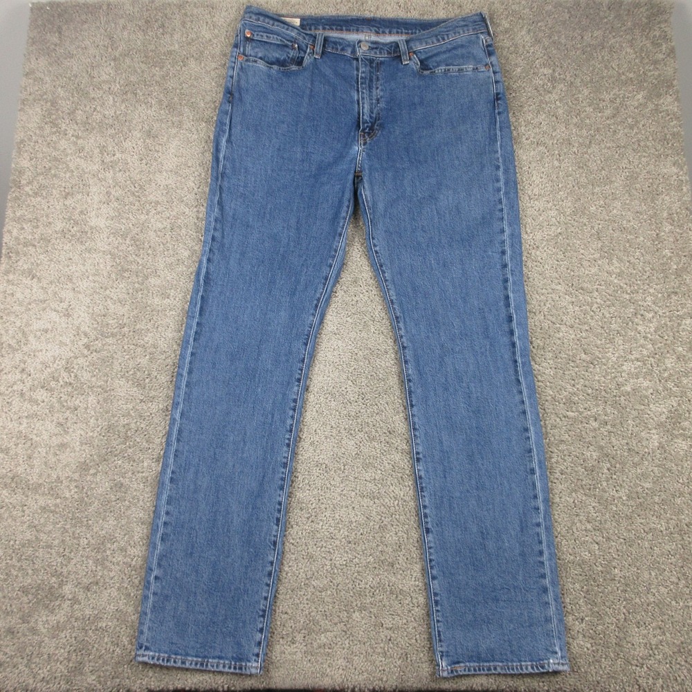 Levis Jeans Mens 36x34 Blue 514 Slim Straight Premium Stone Wash Denim Pants